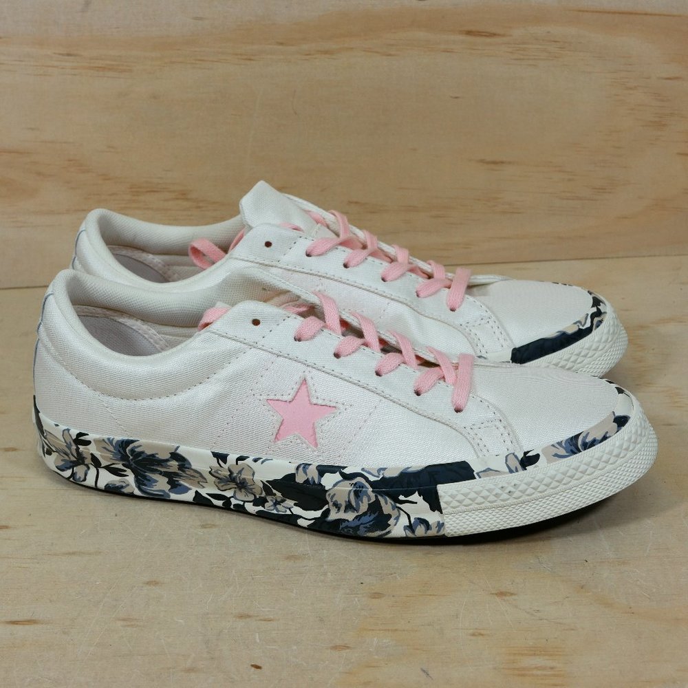 Converse One Star OX Pink Flowers Shoes NEW